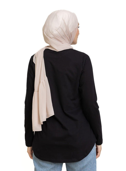 Black Printed Long - Sleeve Design 4 - Khotwh